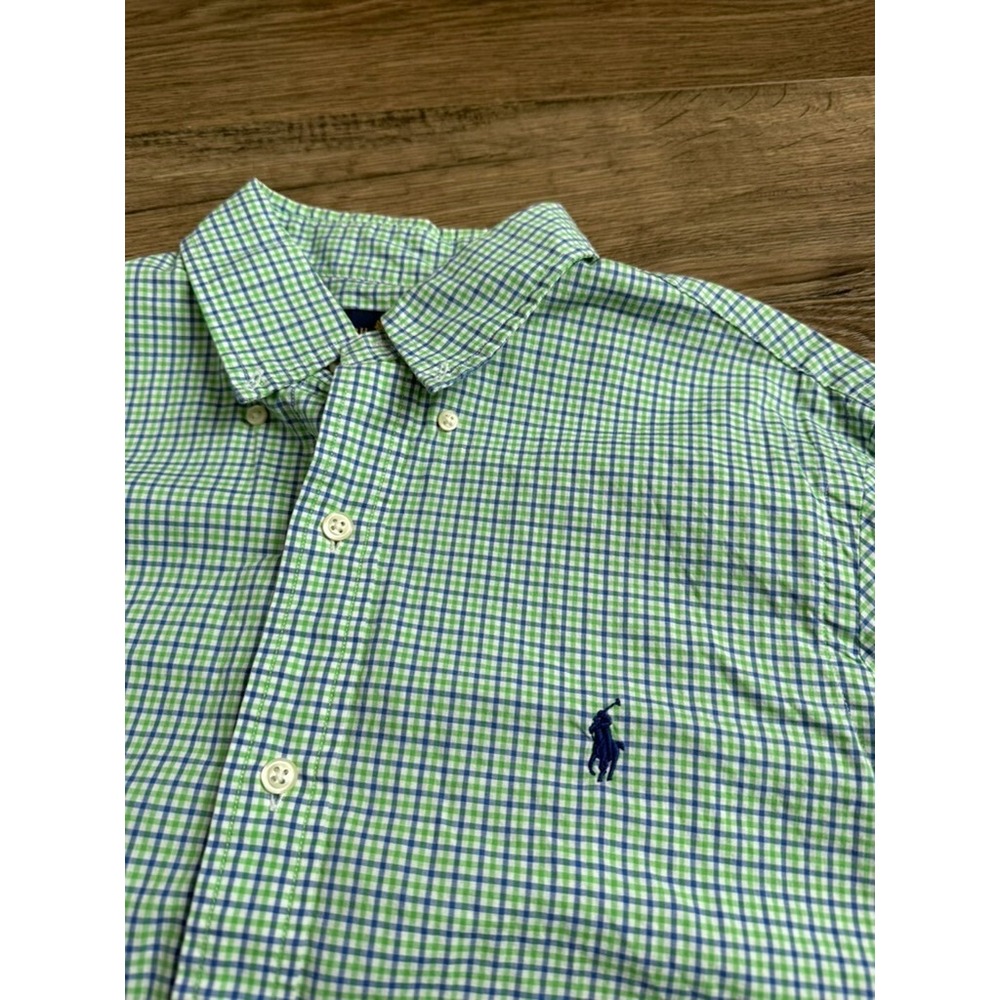 EUC Mens Ralph Lauren green blue plaid long sleeve button up 100% cotton size S - Picture 5 of 8